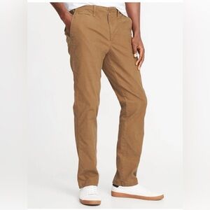 NWT Old Navy Lived-In Straight Khaki Pants Men’s 38x30 Built-In Flex Tan New